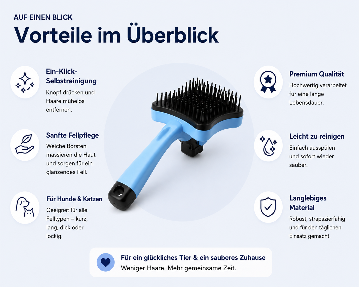 Rovana - Ein-Klick Tierhaarbürste